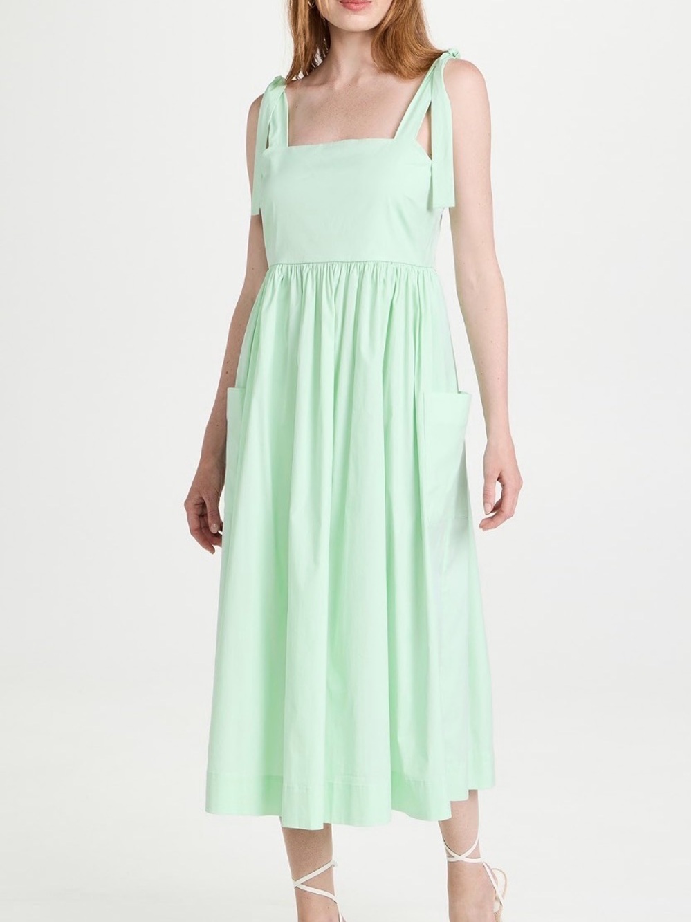 Tory Burch Mint Tie-Shoulder Midi Dress